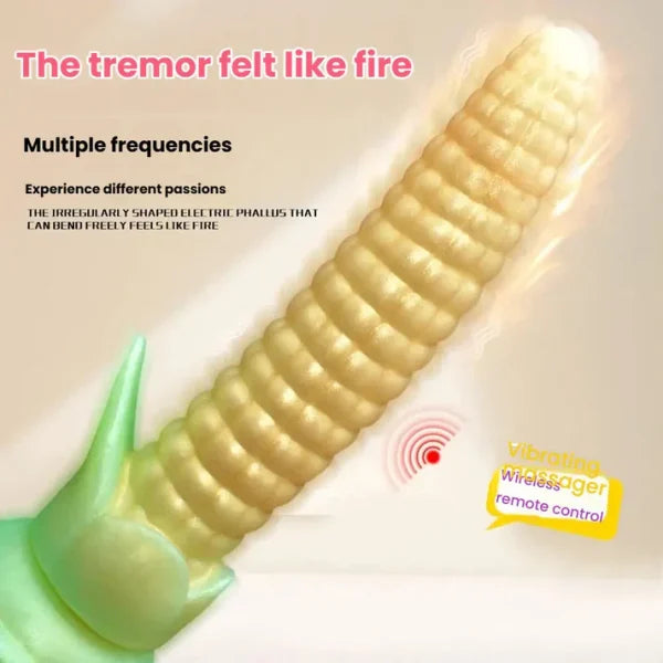 Vibrerende Silicone Dildo 18.5 cm Met Maïstextuur
