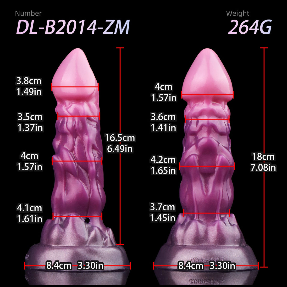 Roze Paarse Monster Textured Inflatable Butt Plug