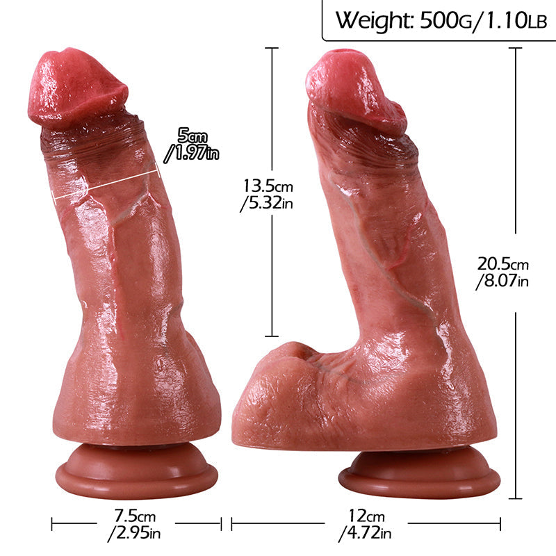 Realistische Dildo met Ballen 5 cm Diameter
