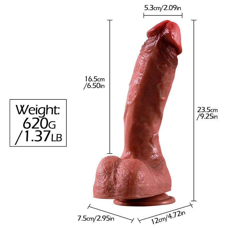 Realistische Dildo met Ballen 5 cm Diameter