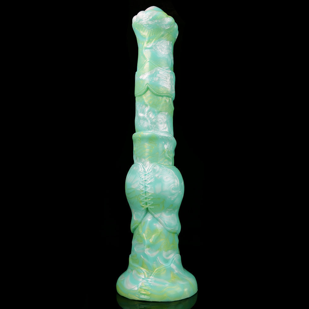 12 Inch Green Long Knot Horse Dildo