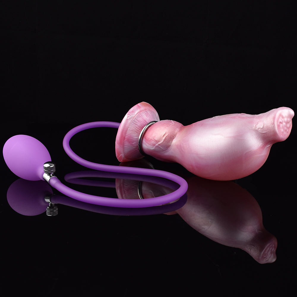 Roze Bulldog Dildo Opblaasbaar 22 cm