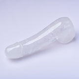 画像をギャラリー ビューアにロード Witte Jade Kwarts Kristal Penis Dildo