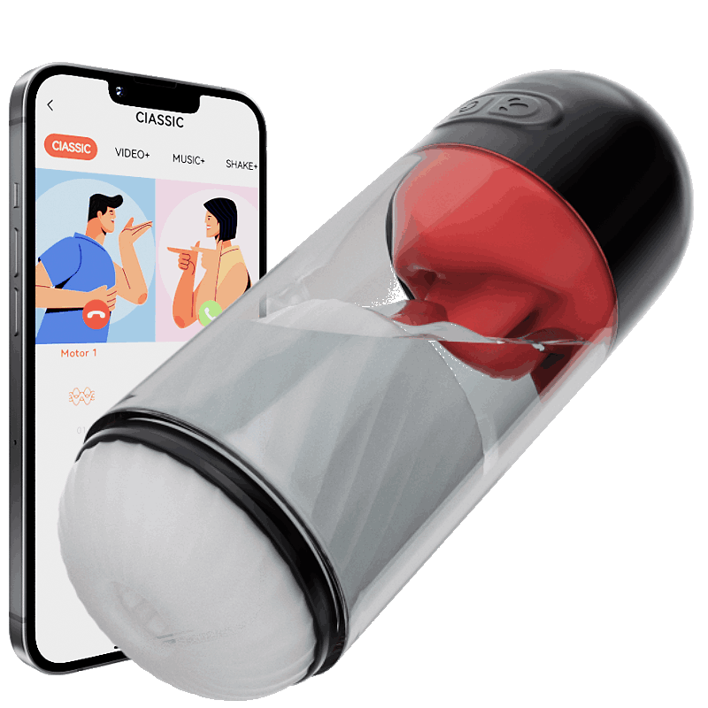 Transparante Male Vibrator Met App En Tongstimulatie