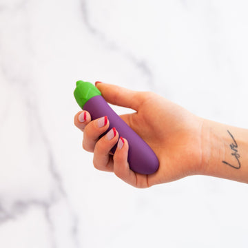 Paarse Mini Clitoris Vibrator Met Aubergine Vorm
