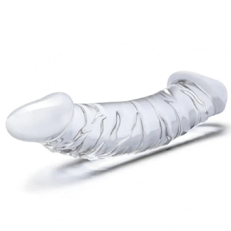 25 cm Dubbelzijdige Glazen Dildo met Ribbelstructuur