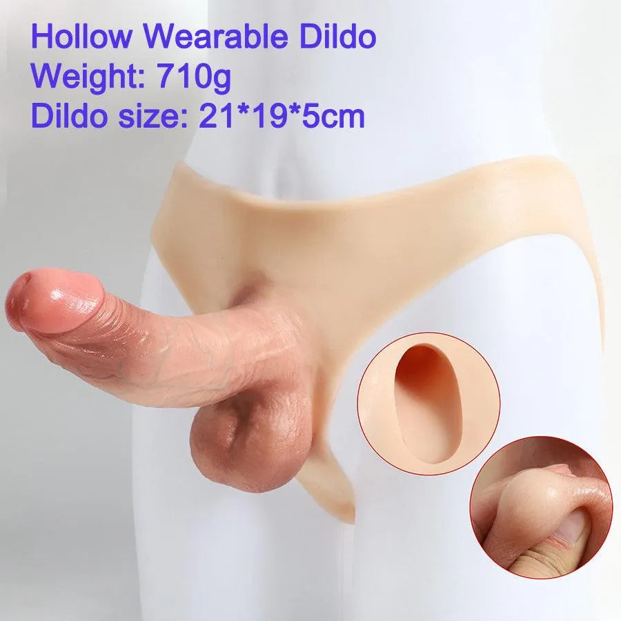 20.3cm Realistische Voorbinddildo Hollow Voor Koppels