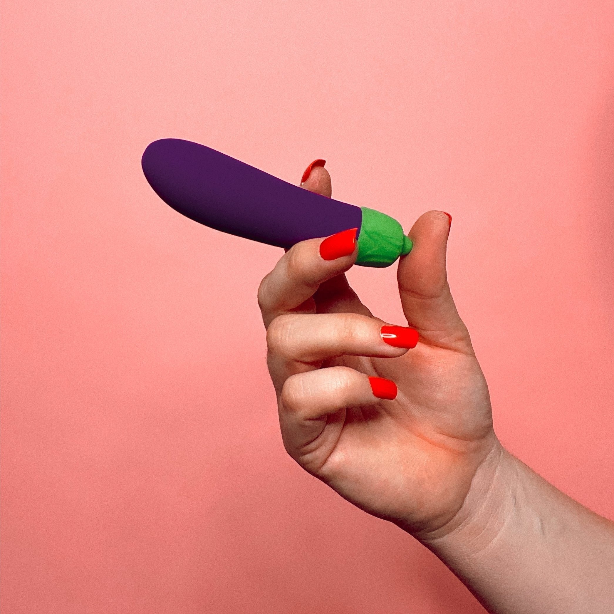 Paarse Mini Clitoris Vibrator Met Aubergine Vorm
