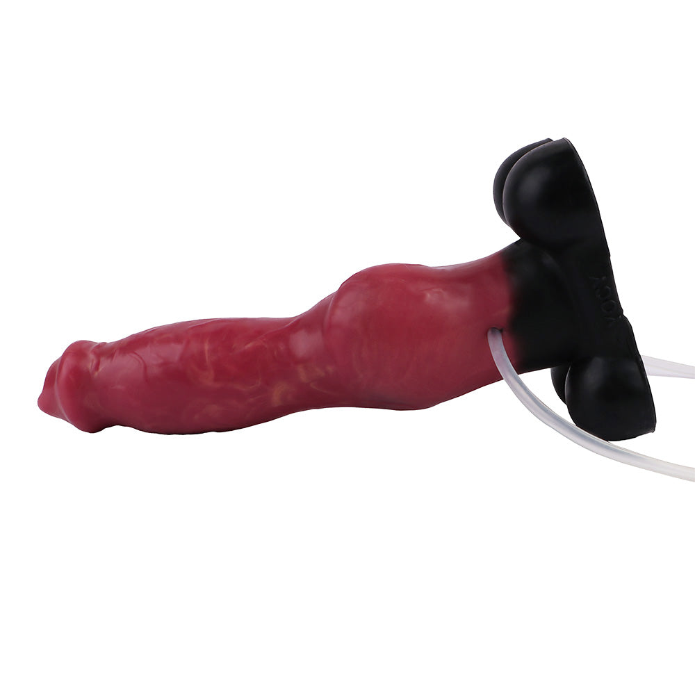 23cm Rode Honden Knot Squirtingdildo Met Inflatable