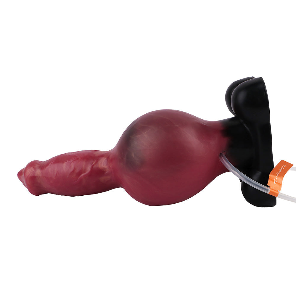 23cm Rode Honden Knot Squirtingdildo Met Inflatable