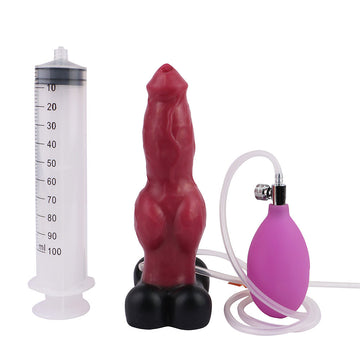 Spuitende Piemel 18.4 cm Rood Dogdildo