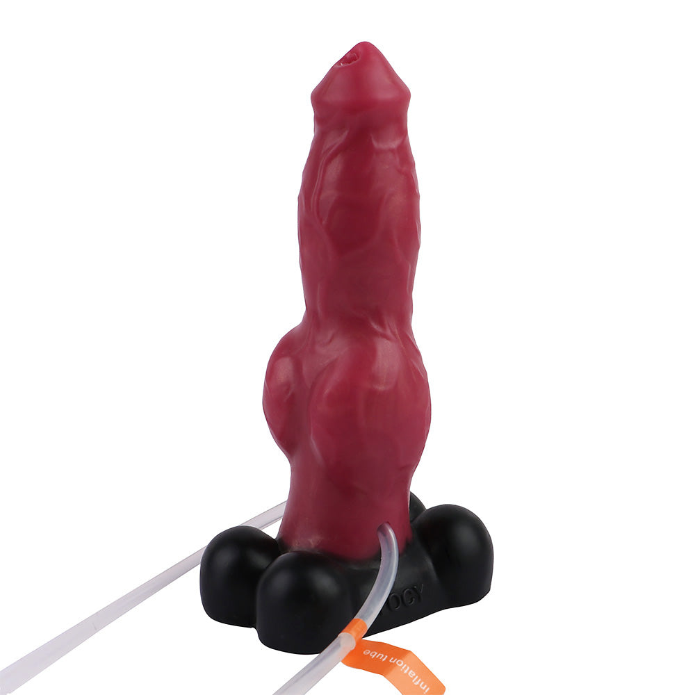 Spuitende Piemel 18.4 cm Rood Dogdildo