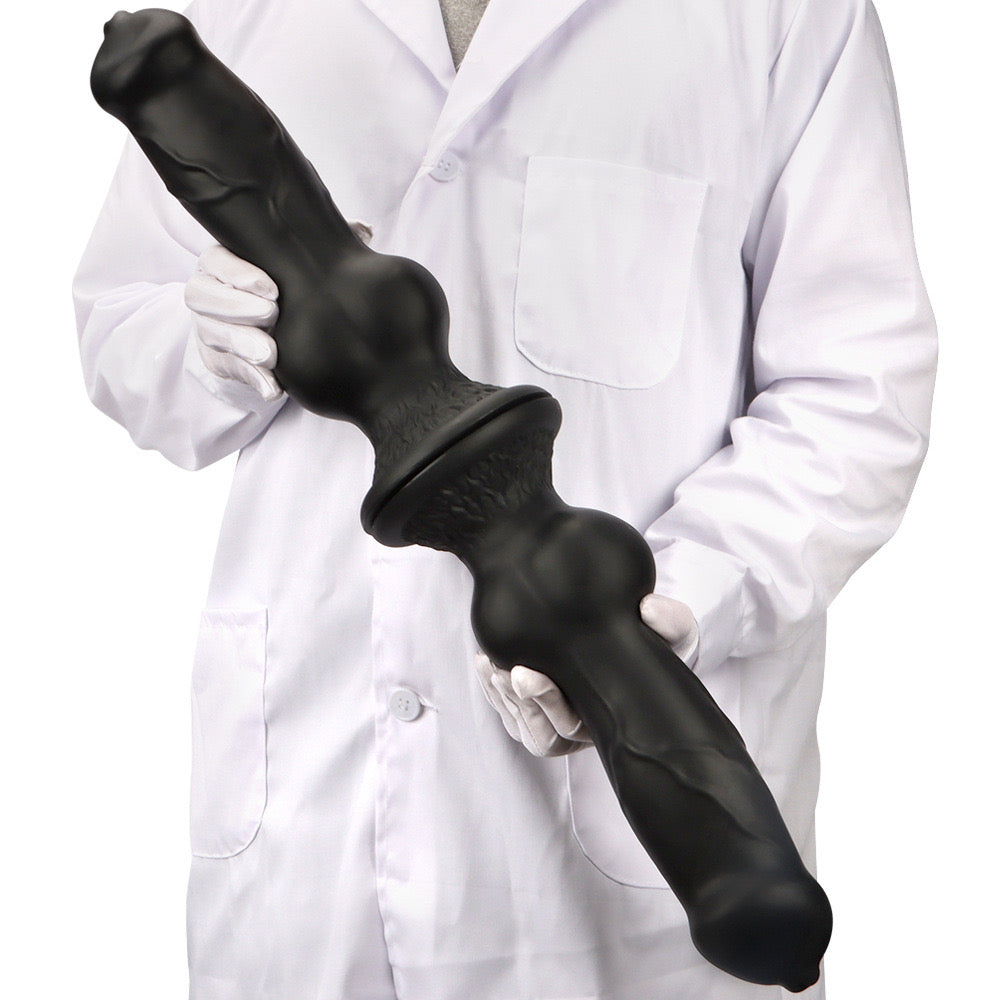 Big Black Dog Dildo Met Knot 33cm