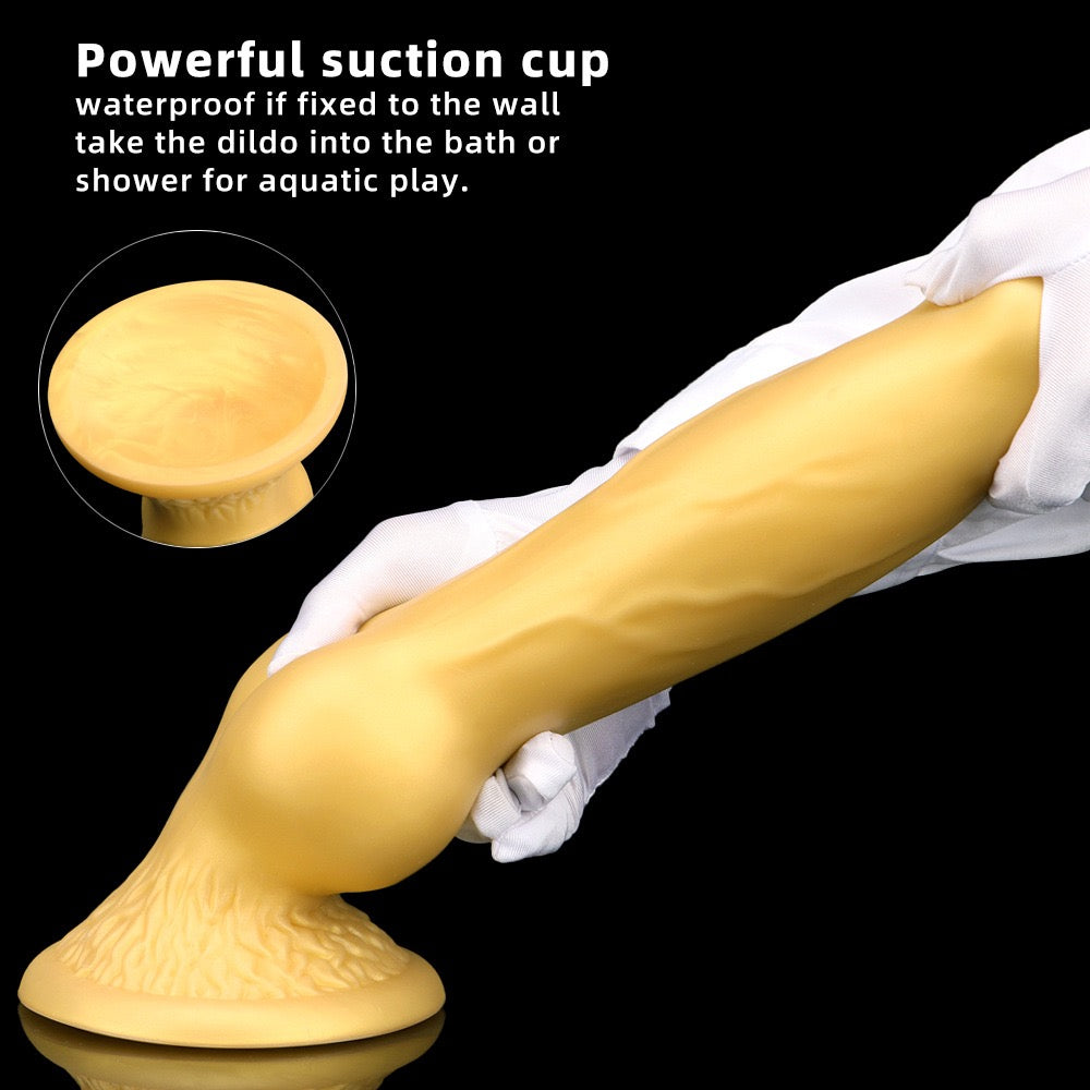 Gold Silicone Knot Dog Dildo Fantasy