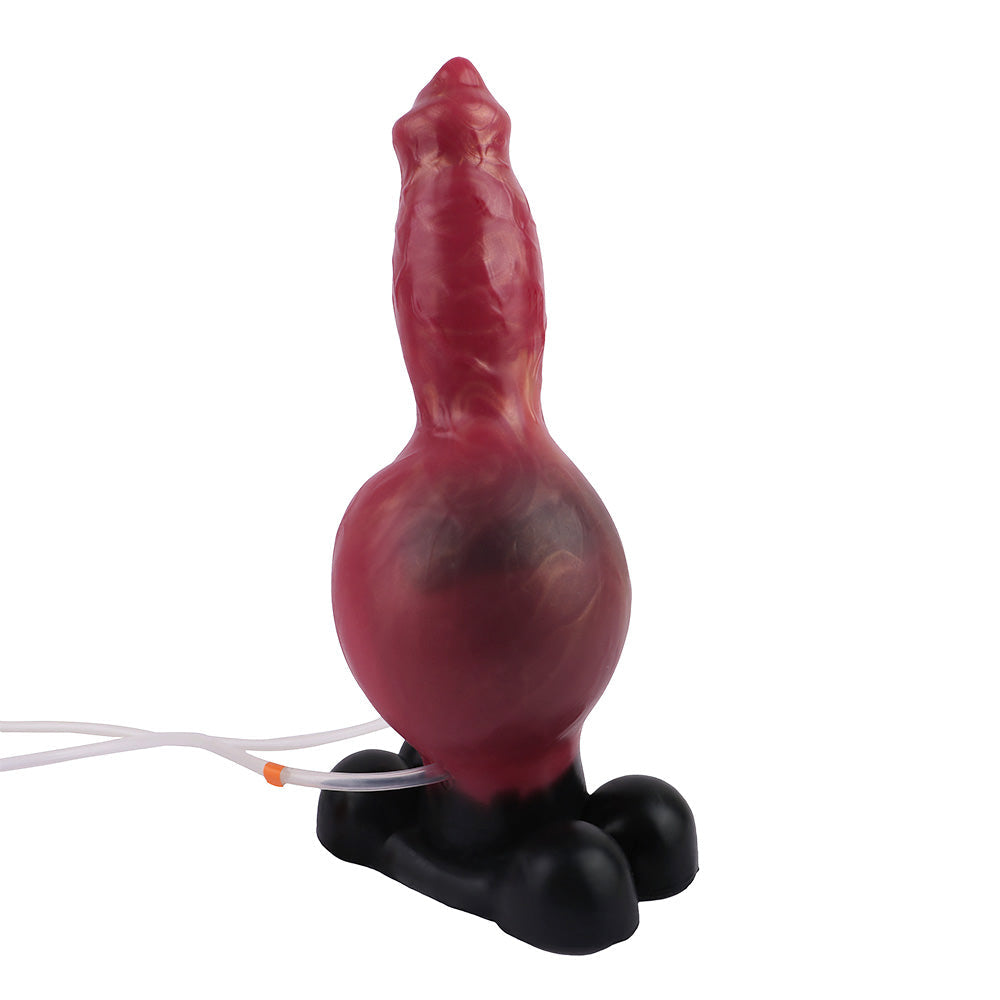 23cm Rode Honden Knot Squirtingdildo Met Inflatable