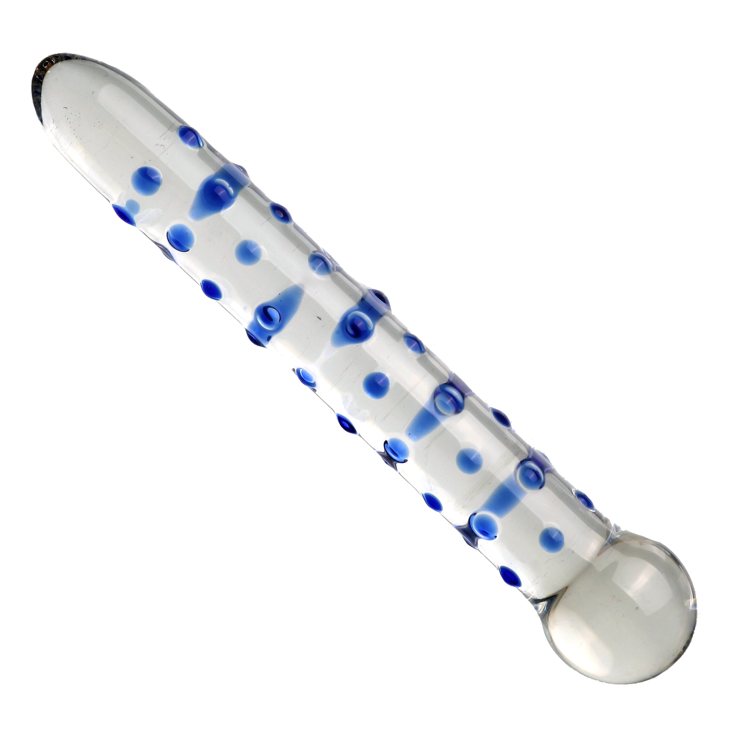 7 Inch Blue Small Point Glass Dildo