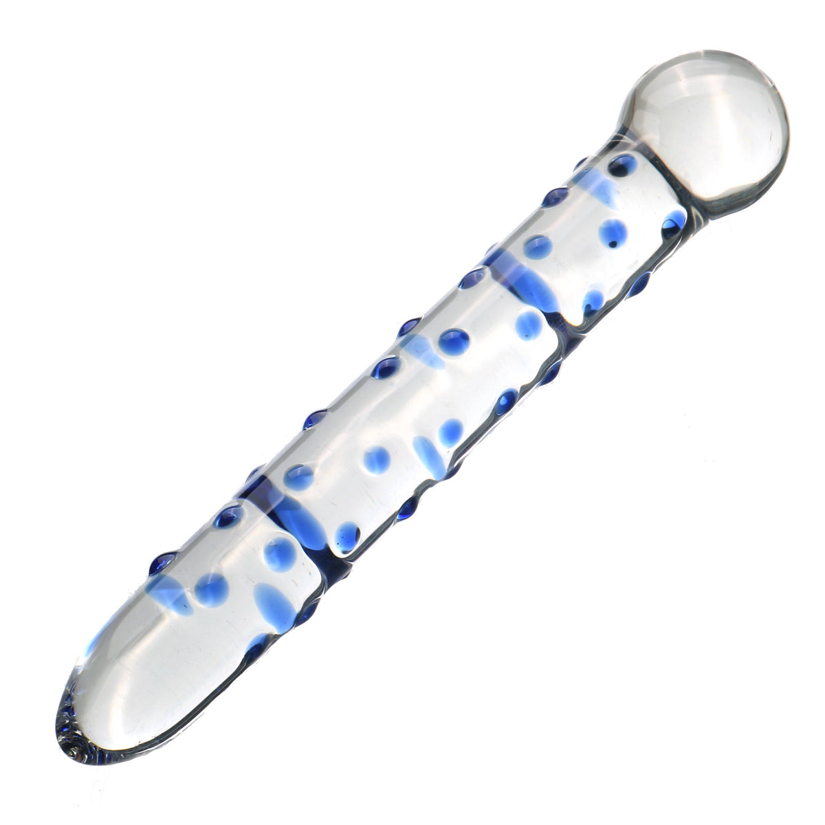7 Inch Blue Small Point Glass Dildo