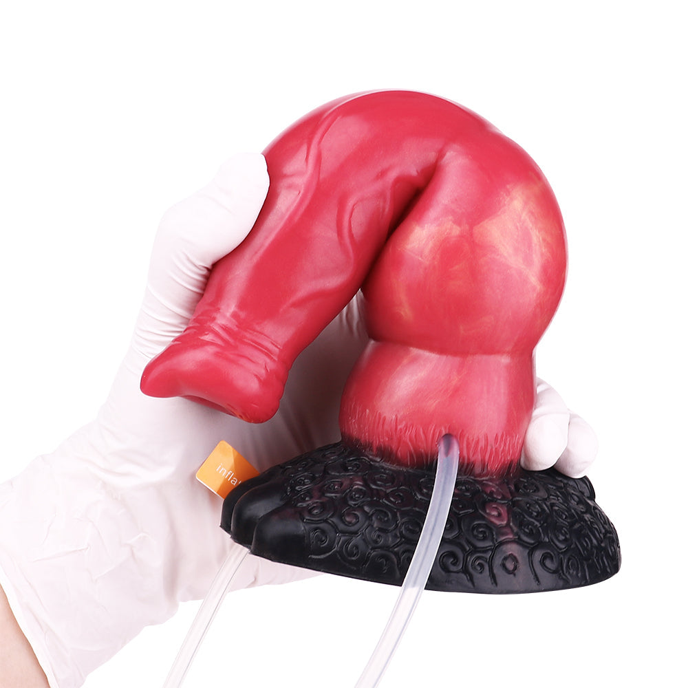 18cm Opblaasbare Dildo Met Dog Knot En Ejaculatie