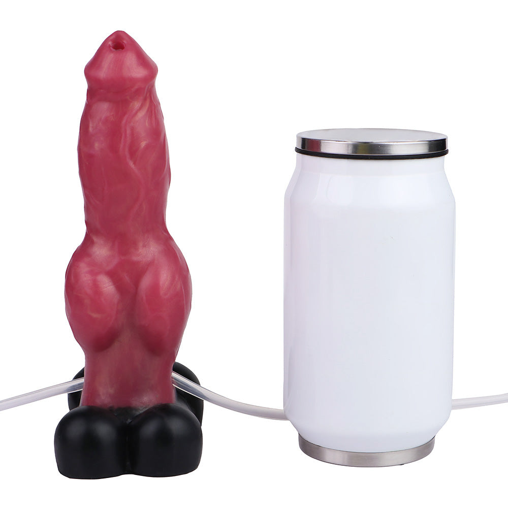 Spuitende Piemel 18.4 cm Rood Dogdildo