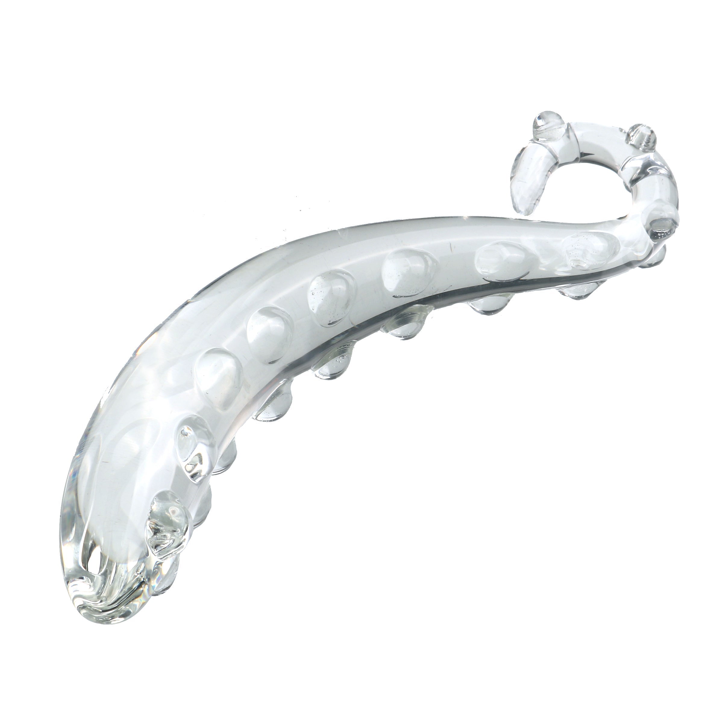 Transparante Glazen Tentakel Dildo met Verhoogde Noppen