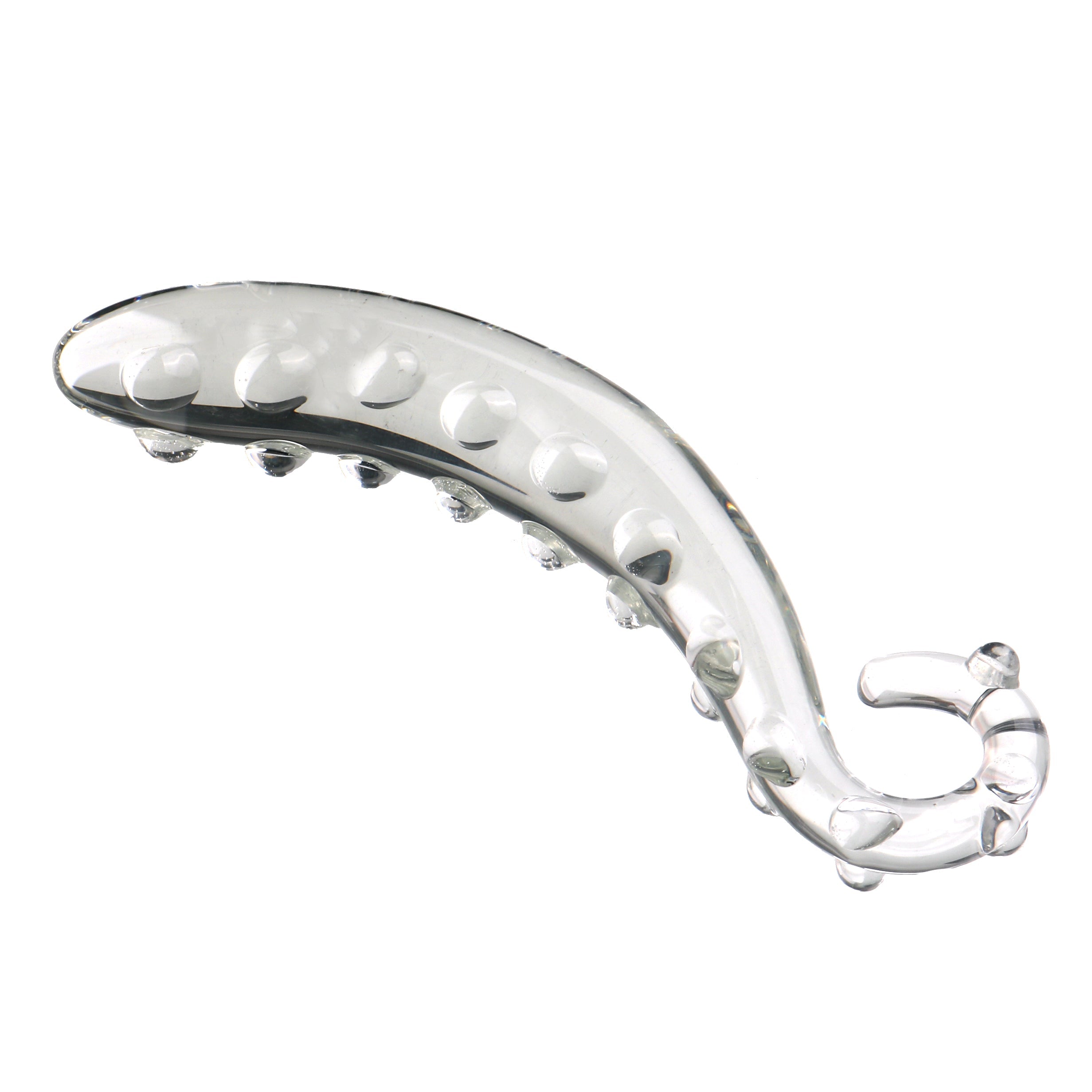 Transparante Glazen Tentakel Dildo met Verhoogde Noppen