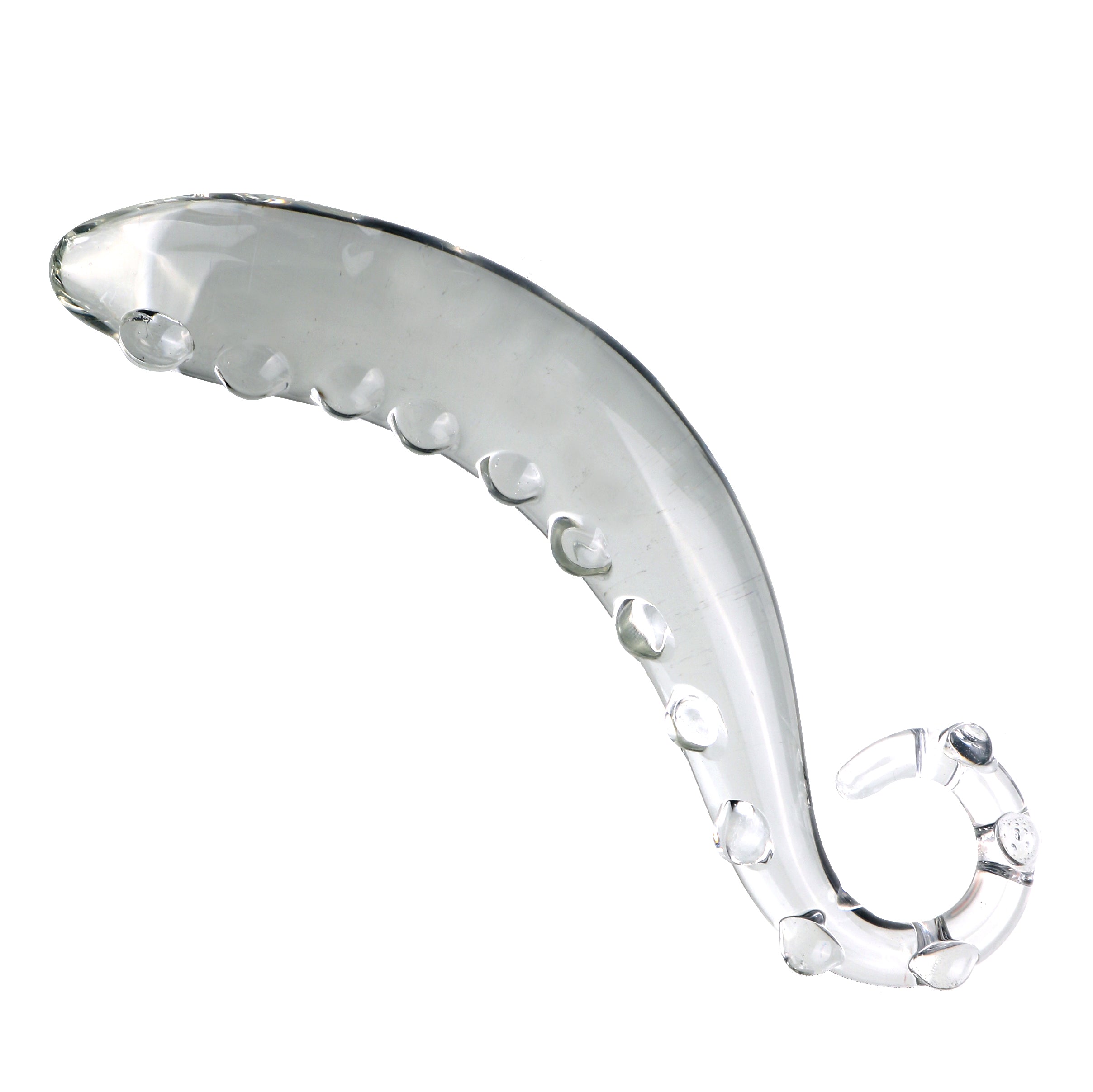 Transparante Glazen Tentakel Dildo met Verhoogde Noppen