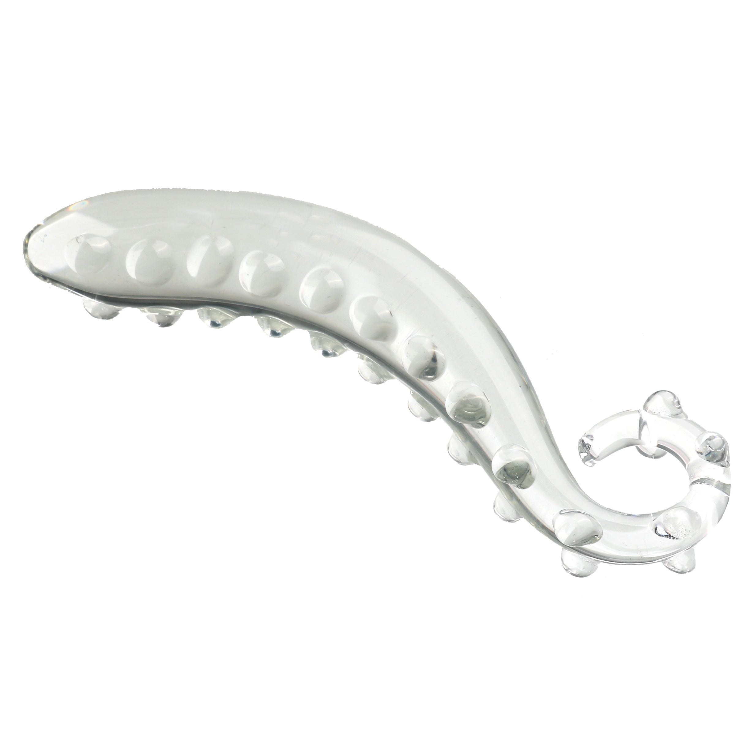 Transparante Glazen Tentakel Dildo met Verhoogde Noppen