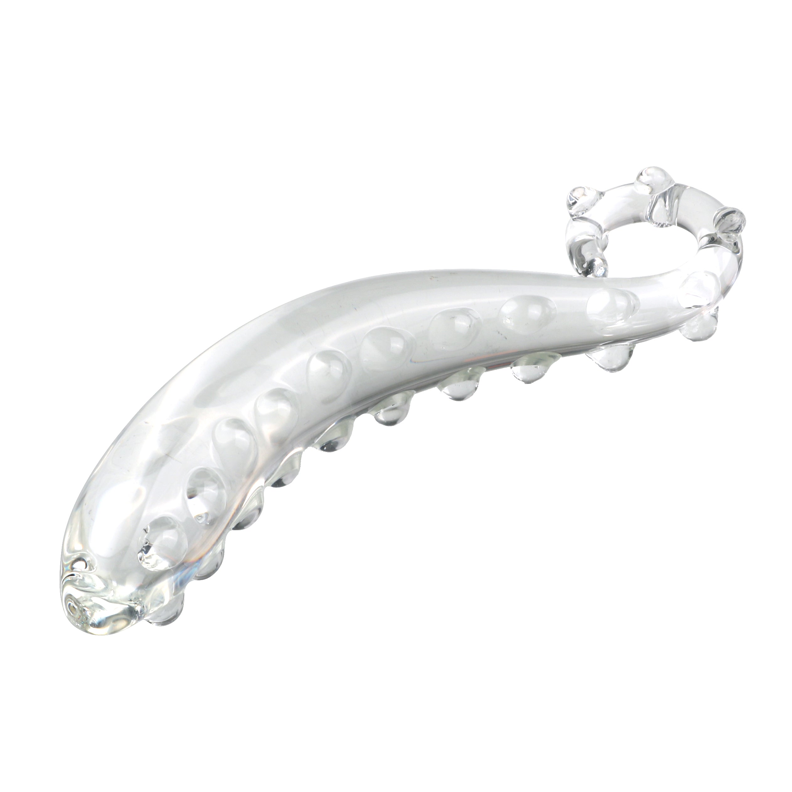 Transparante Glazen Tentakel Dildo met Verhoogde Noppen