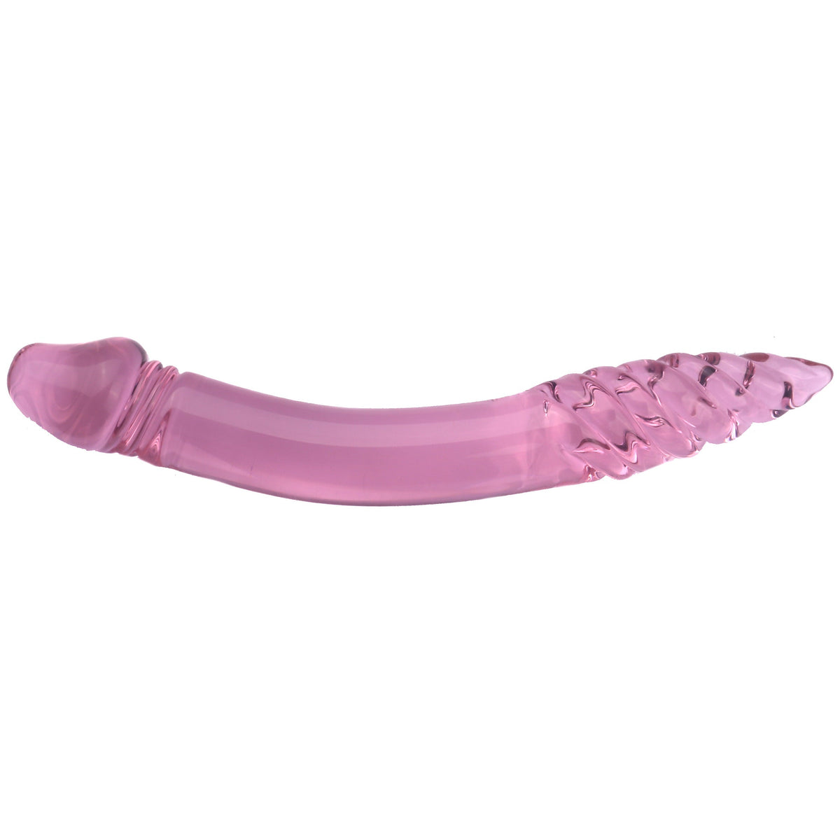 23cm Roze Glazen Dubbele Dildo Met Spiraalboorkop