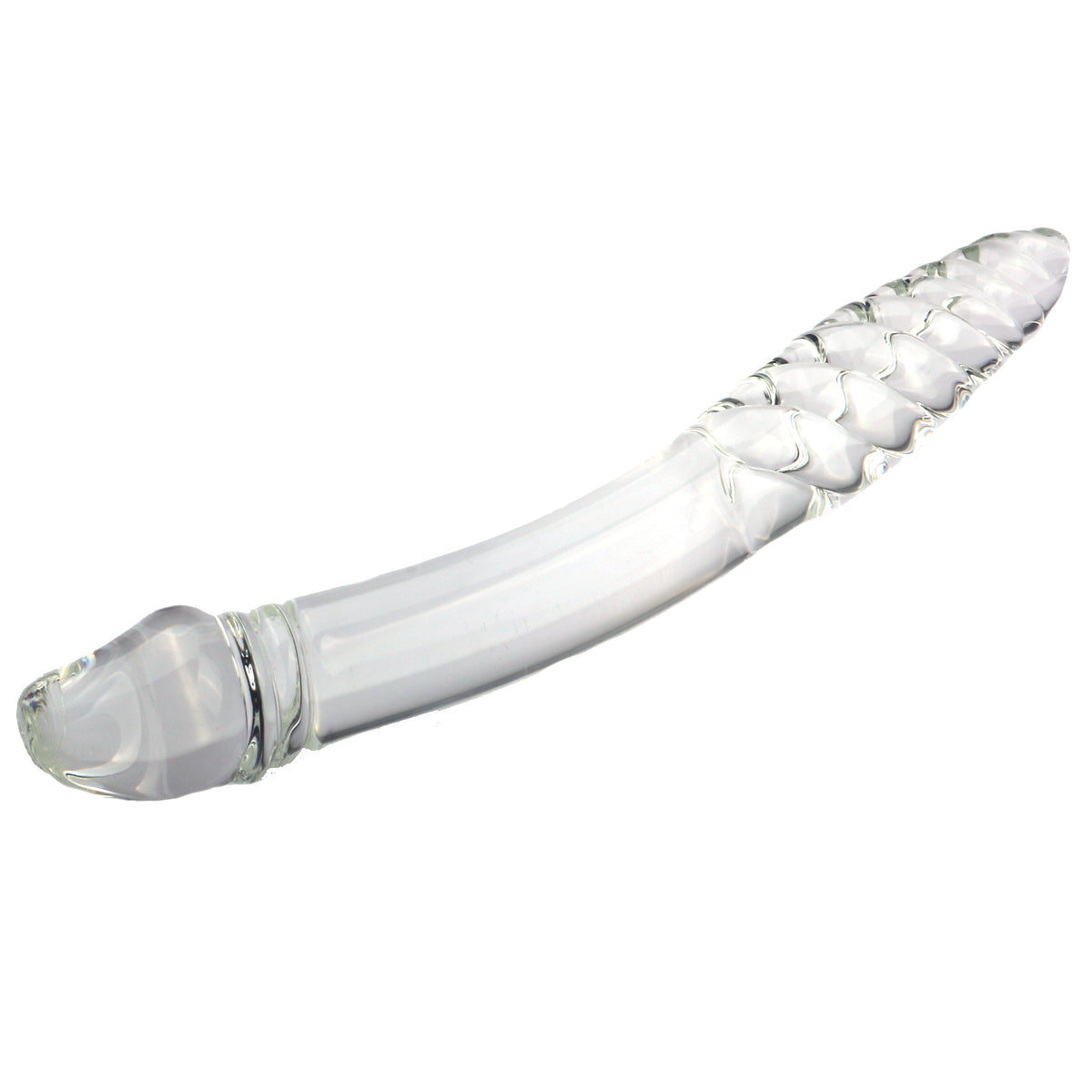 23cm Roze Glazen Dubbele Dildo Met Spiraalboorkop
