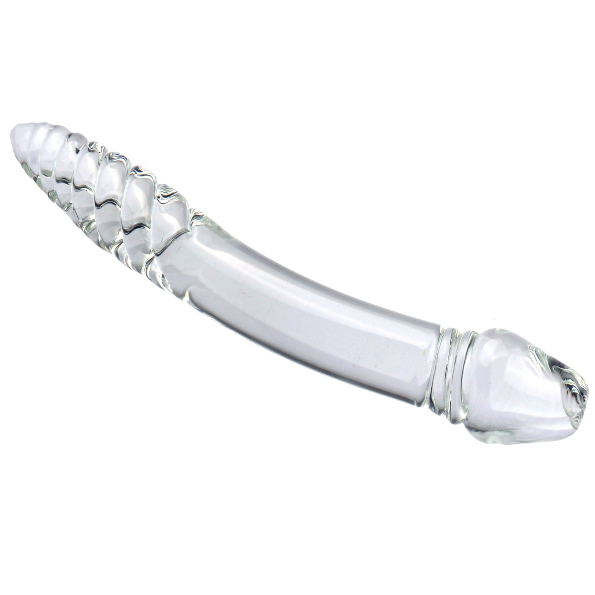 23cm Roze Glazen Dubbele Dildo Met Spiraalboorkop