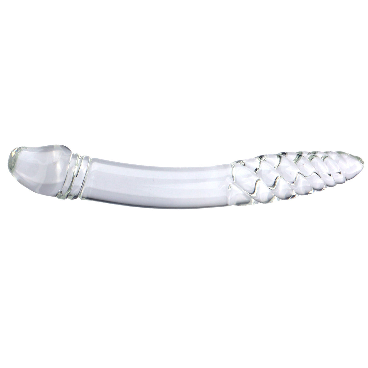 23cm Roze Glazen Dubbele Dildo Met Spiraalboorkop