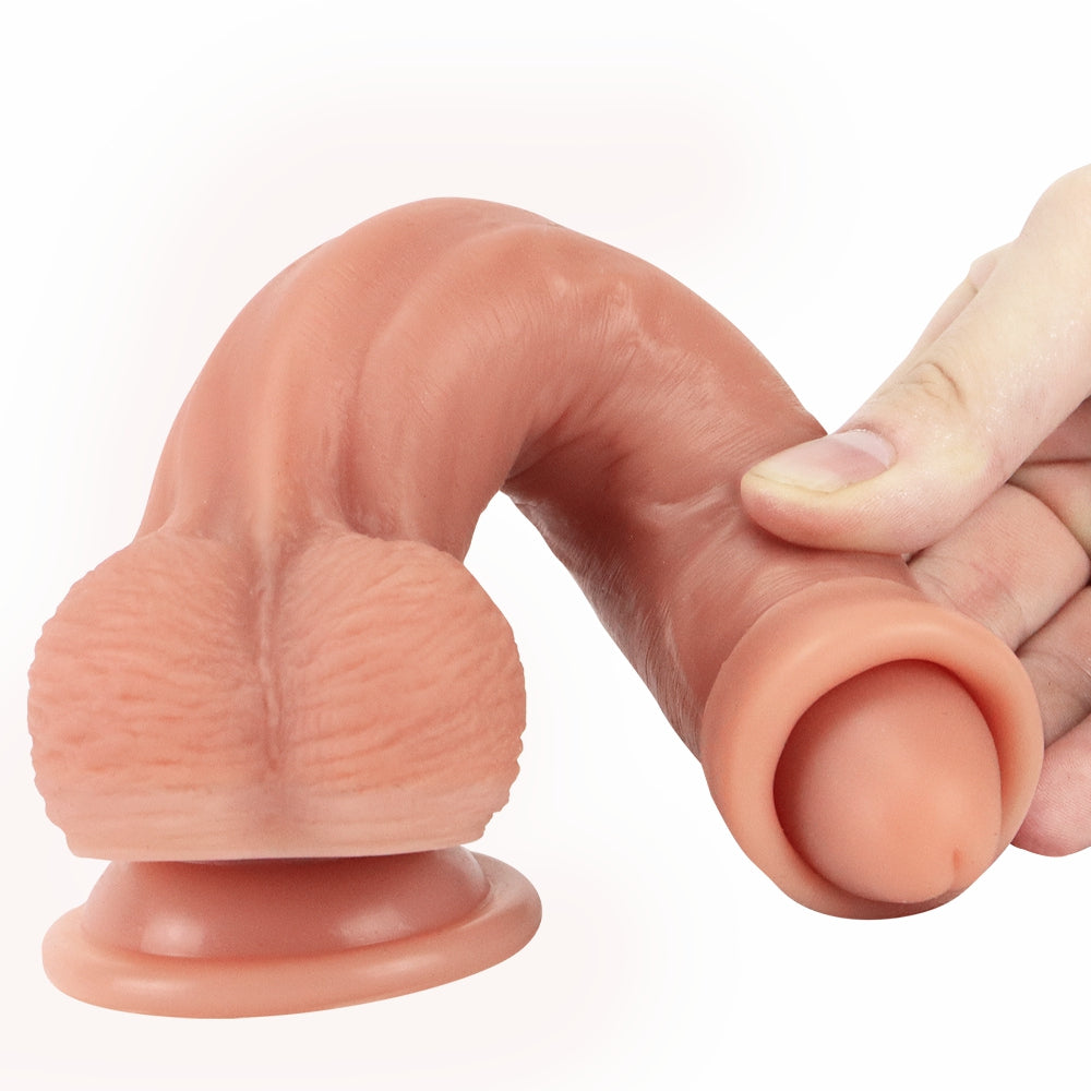 22 cm Realistic Huidskleur Dildo met Voorhuid