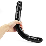 Afbeelding in Gallery-weergave laden, Zwarte dubbele dildo 15 inch lang seksspeeltje