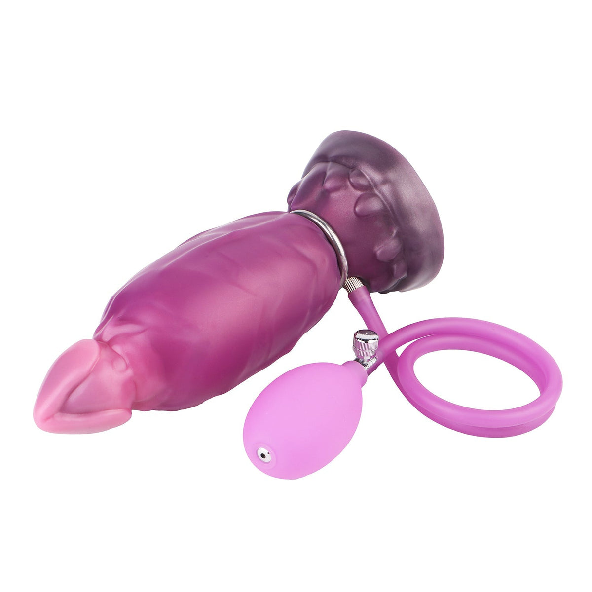 Roze Paarse Monster Textured Inflatable Butt Plug