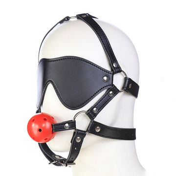 Bondage Blinddoek Set met Geperforeerde Ball Gag