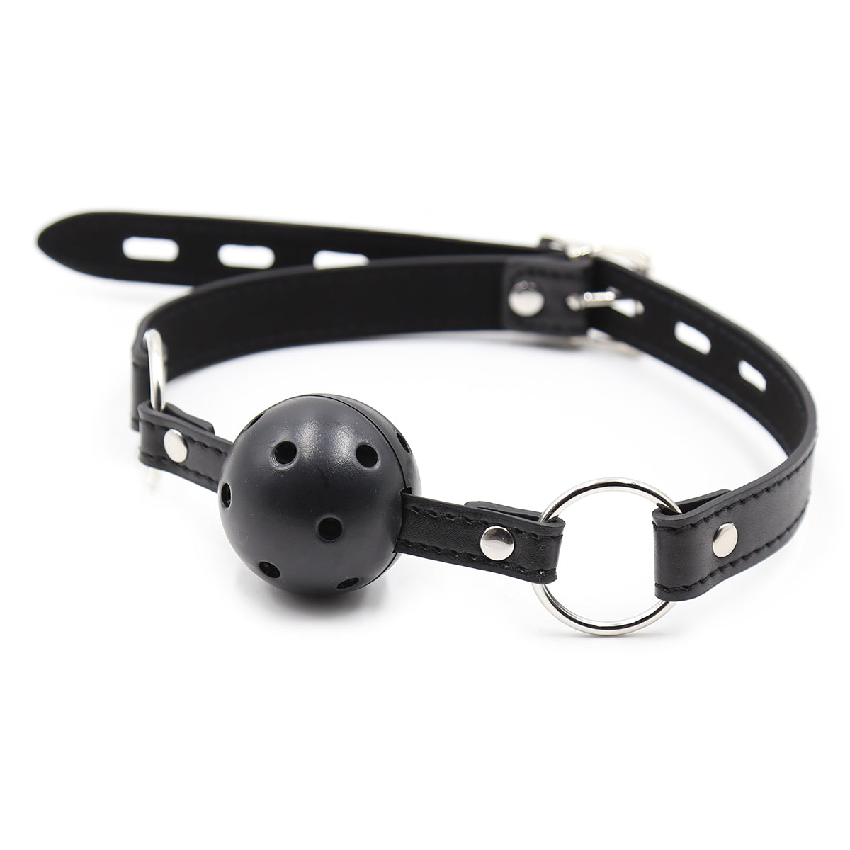 Zwarte Ademende BDSM Ball Gag Voor Bondage