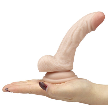 Witte Getextureerde Small Dildo Met Realistische Kromme