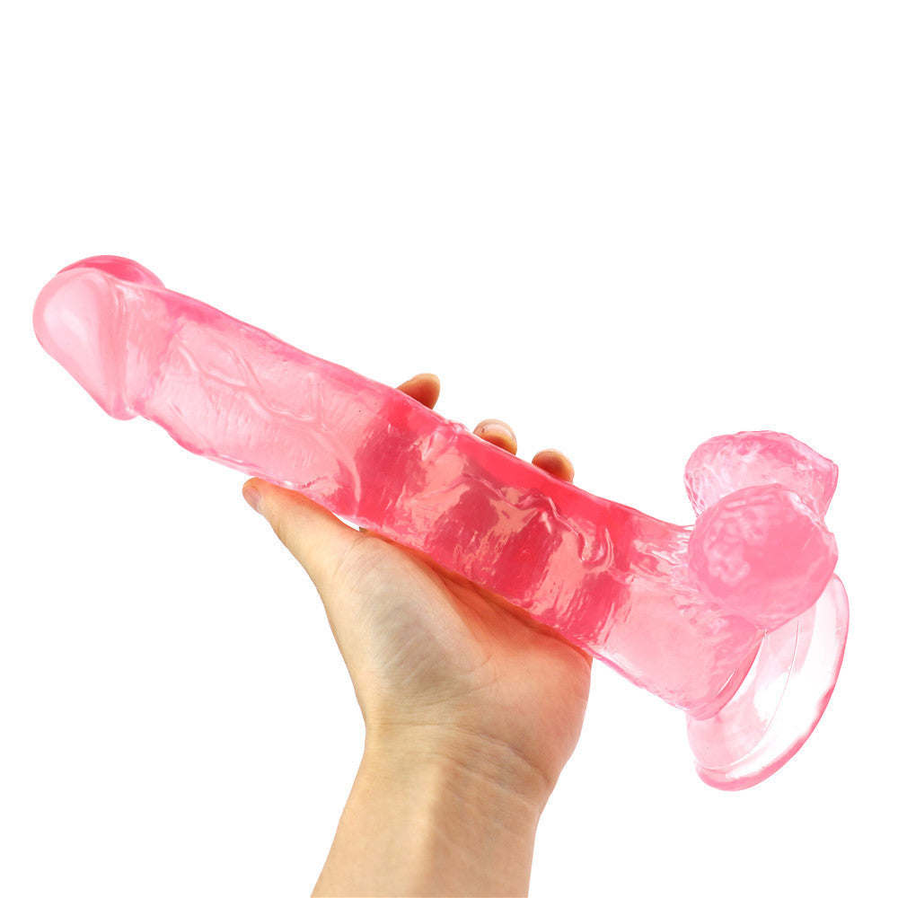 26cm Pink Jelly Grote Dildo Met Zuignap