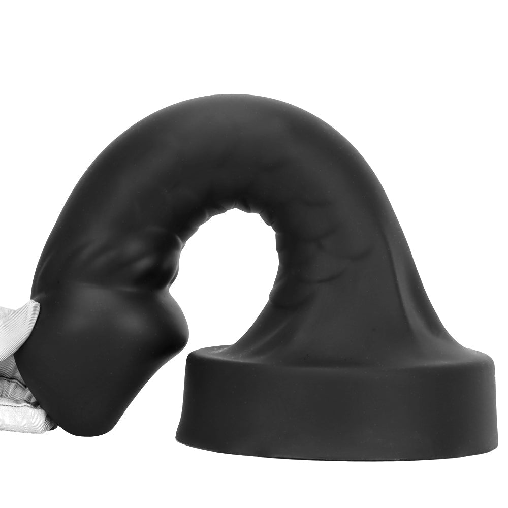 33 cm Gebogen Taps Toelopende Black Dildo