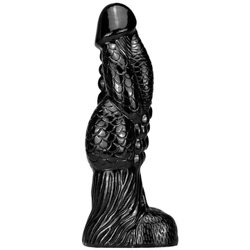 37cm Zwarte Fantasy Monsterdildo Met Schaal