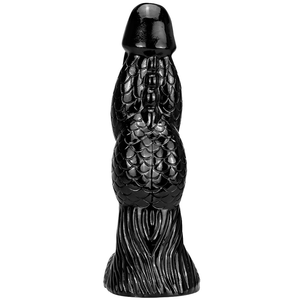 37cm Zwarte Fantasy Monsterdildo Met Schaal