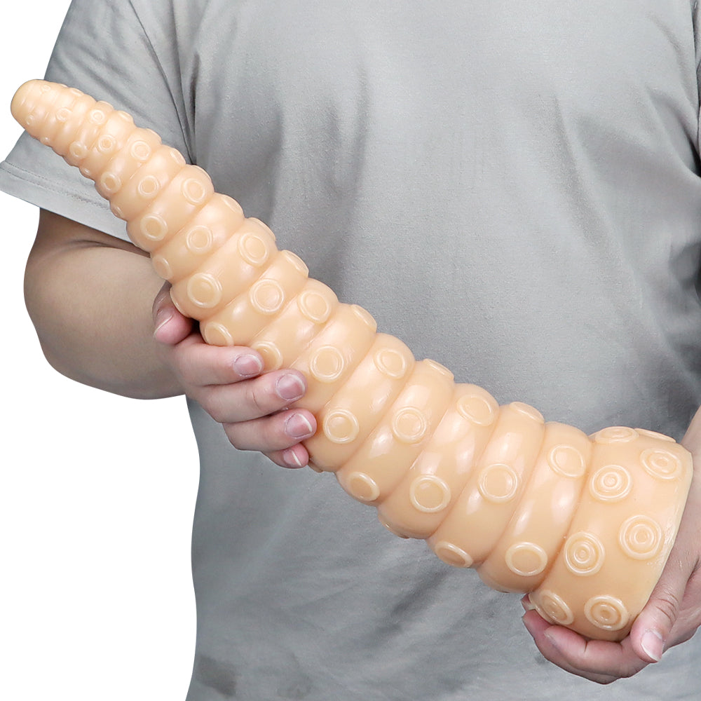 38cm Big Black Lang Tentakel Dildo Met Textuur