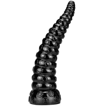 38cm Big Black Lang Tentakel Dildo Met Textuur