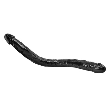 55cm Zwarte Doppeldildo XXL Met Realistische Koppen