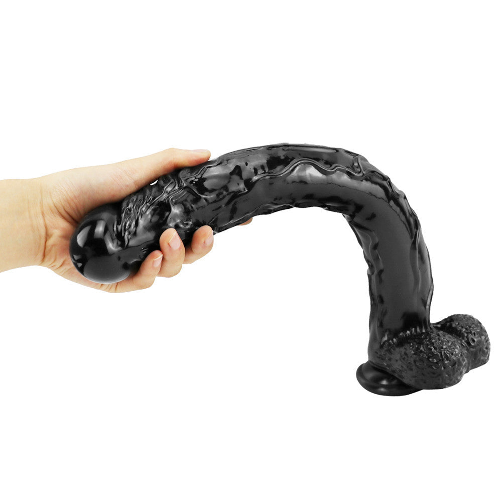 42cm Zwarte Realistische Anale Dildo Diepe Ervaring