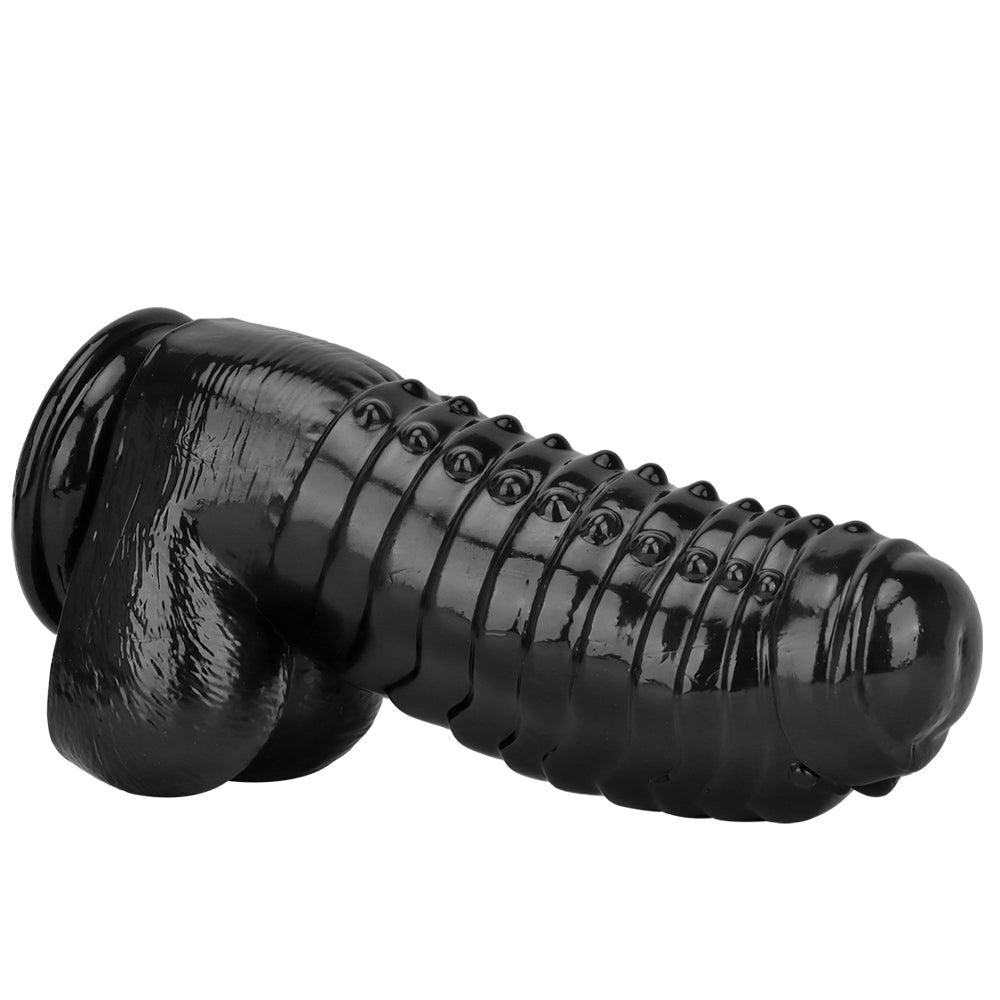 34 cm Big Black Dildo Met Voorhuid
