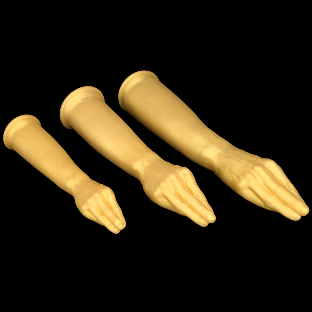 Gouden Armdildo Handvorm 40 cm Anale Ervaring