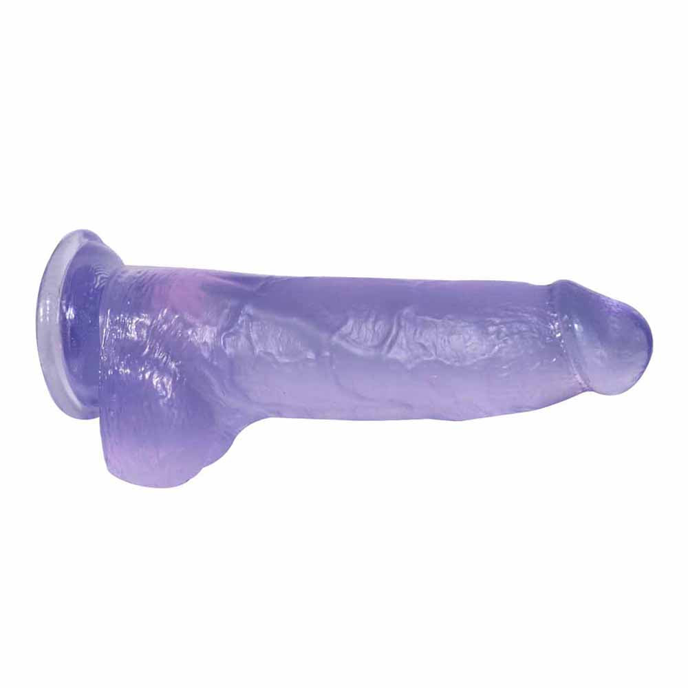 21 cm Paarse Getextureerde Zachte Jelly Dildo