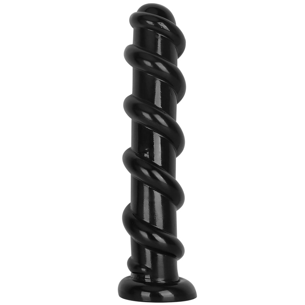 Zwarte Dikke Huge Dildo met Spiraalvormige Ribbels
